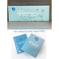 5 Boxes Glamour Shine Hyaluronic Acid Skin Boosters set + FREE MASKS